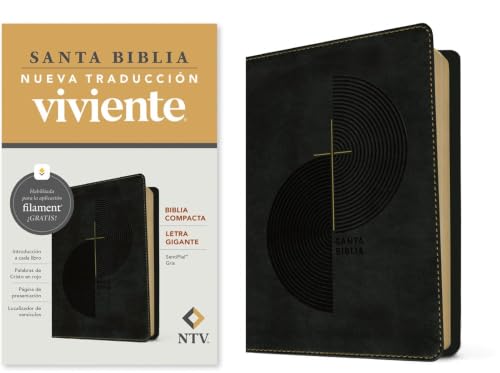 Biblia Compacta Ntv, Letra Gigante Con Filament (Sentipiel, Gris, Letra Roja) by Nueva Traduccion Viviente, Imitation Leather book cover