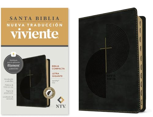 Biblia Compacta Ntv, Letra Gigante Con Filament (Sentipiel, Gris, Indice, Letra Roja) by Nueva Traduccion Viviente, Imitation Leather book cover