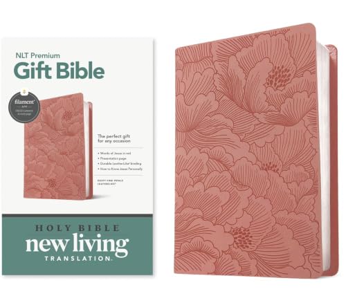 Premium Gift Bible Nlt, Filament Enabled (Leatherlike, Dusty Pink Petals, Red Letter) by New Living Translation, Imitation Leather book cover