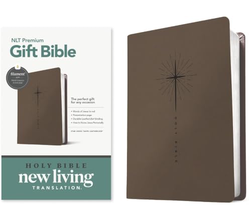 Premium Gift Bible Nlt, Filament Enabled (Leatherlike, Star Cross Taupe, Red Letter) by New Living Translation, Imitation Leather book cover