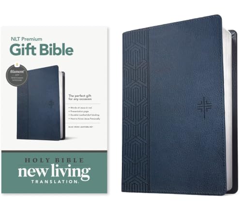 Premium Gift Bible Nlt, Filament Enabled (Leatherlike, Blue Cross, Red Letter) by New Living Translation, Imitation Leather book cover