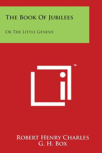 The Book Of Jubilees: Or The Little Genesis book cover
