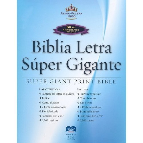 Spanish Super Giant Print Bible-Rvr 1960 by American Bible Society, Bonded Leather book cover
