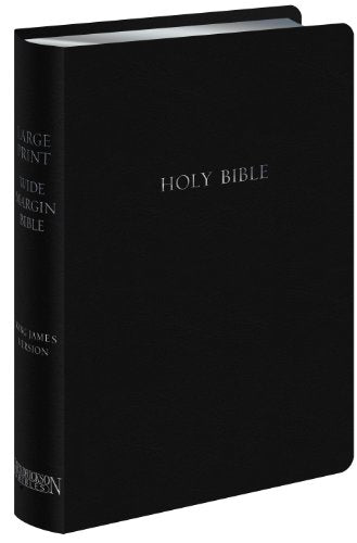 Large Print Wide Margin Bible-KJV by Hendrickson Publishers, Bonded Leather book cover