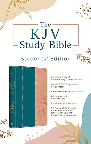 The KJV Study Bible, Students' Edition [Tropical Botanicals] by Christopher D Hudson, Imitation Leather book cover