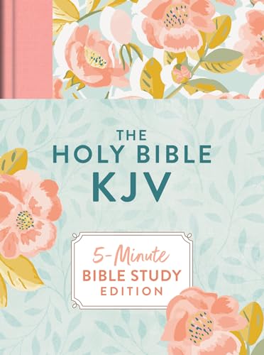 The Holy Bible Kjv: 5-Minute Bible Study Edition (Summertime Florals) by Barbour Bibles, Hardcover book cover