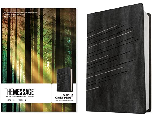 The Message Super Giant Print (Leather-Look, Charcoal/Silver) by Eugene H Peterson, Imitation Leather book cover