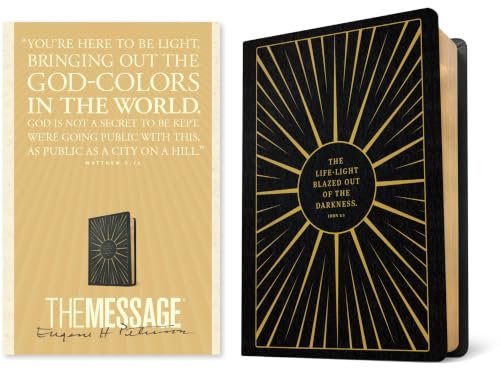 The Message Anniversary Edition (Leather-Look, Life-Light Black) by Eugene H Peterson, Imitation Leather book cover