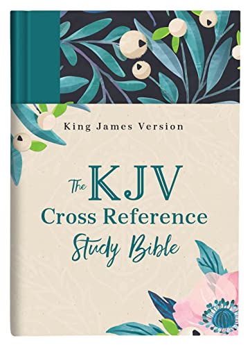 The KJV Cross Reference Study Bible--Turquoise Floral by Christopher D Hudson, Hardcover book cover