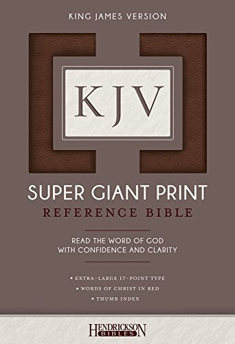 KJV Super Giant Print Bible (Flexisoft, Brown, Thumb Indexed) by Hendrickson Publishers, Imitation Leather book cover
