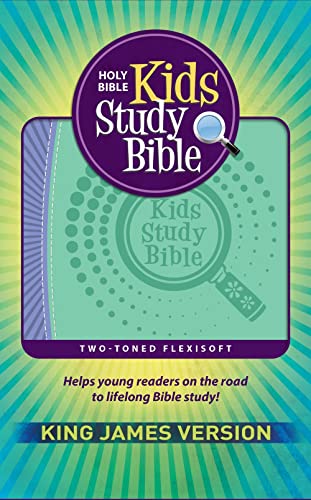 KJV Kids Study Bible, Flexisoft (Red Letter, Imitation Leather, Purple/Green) by Hendrickson Publishers, Imitation Leather book cover