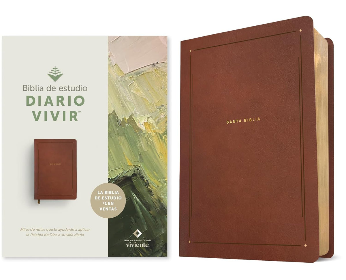 Biblia De Estudio Del Diario Vivir NTV (Sentipiel, Café, Letra Roja) (Spanish Edition)