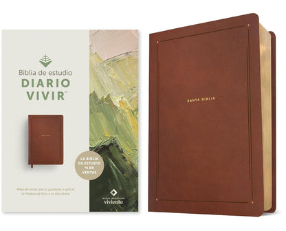 Biblia De Estudio Del Diario Vivir NTV (Sentipiel, Café, Letra Roja) (Spanish Edition)