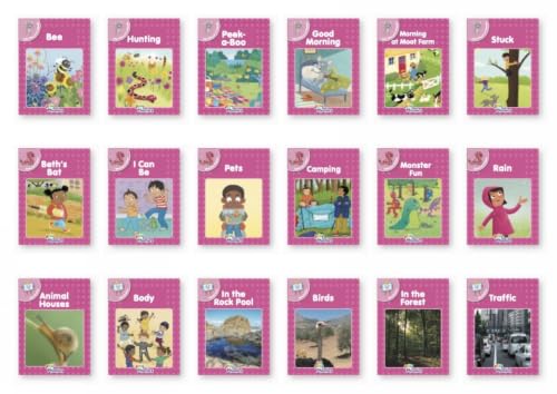 Jolly Phonics Pink Readers Complete Set: In Precursive Letters (British English Edition) book cover