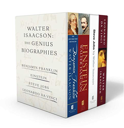 Walter Isaacson: The Genius Biographies: Benjamin Franklin, Einstein, Steve Jobs, and Leonardo Da Vinci (Boxed Set) book cover