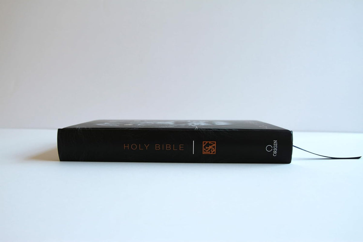 King James Version Bible with red letter text and a ribbon marker