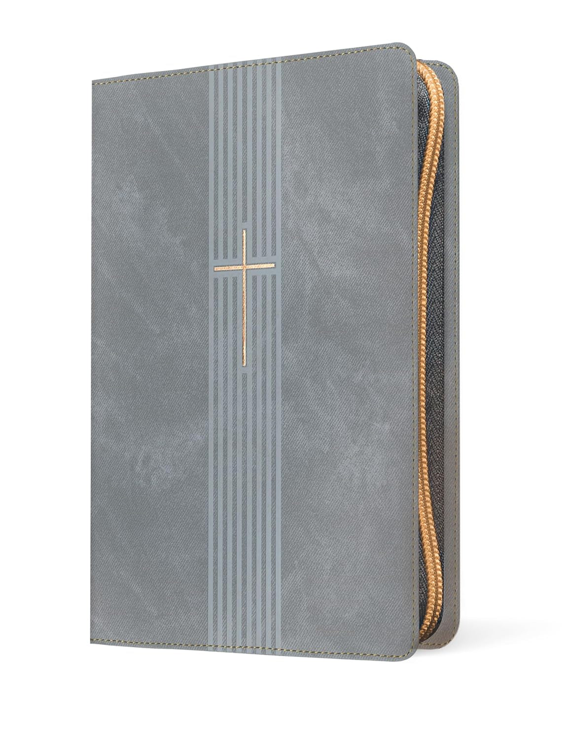 Biblia De Referencia En La Columna Central NTV, Letra Grande De Zíper Con Filament (Sentipiel, Gris, Letra Roja) (Spanish Edition)