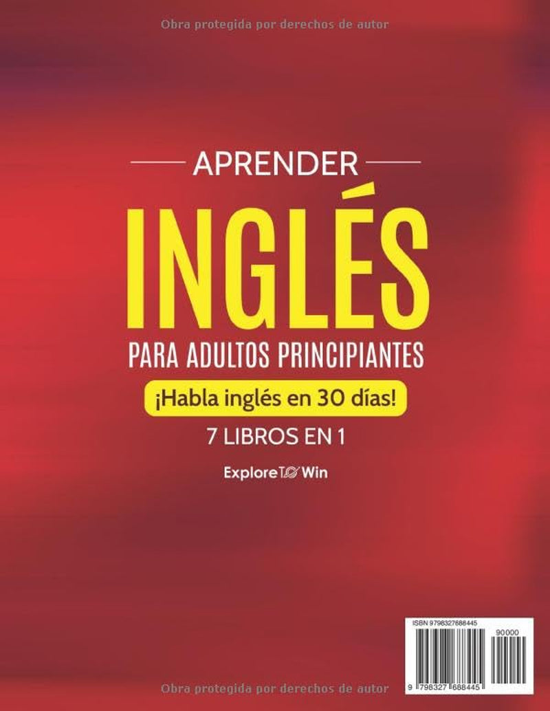 Curso de inglés para adultos principiantes en español, siete libros en un volumen