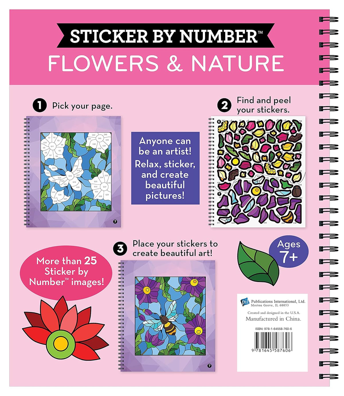 Brain Games - Sticker by Number: Flowers & Nature (28 Images to Sticker)