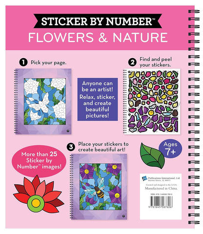 Brain Games - Sticker by Number: Flowers & Nature (28 Images to Sticker)
