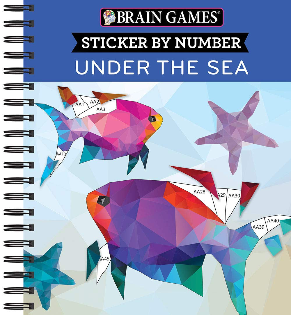 Brain Games - Sticker by Number: under the Sea - 2 Books in 1 (42 Images to Sticker)