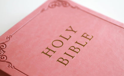 KJV Holy Bible, Giant Print Thinline Large Format, Pink Premium Imitation Leather with Ribbon Marker, Red Letter, and Thumb Index (KJV Large Size Giant Print Editions)
