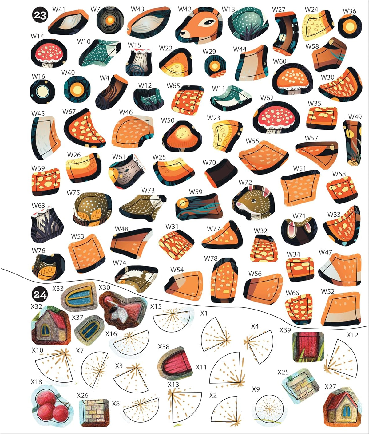 Brain Games - Sticker by Number: Whimsical Wonders (24 Images to Sticker): Includes 2 Foil Sticker Sheets to Complete Each Image!