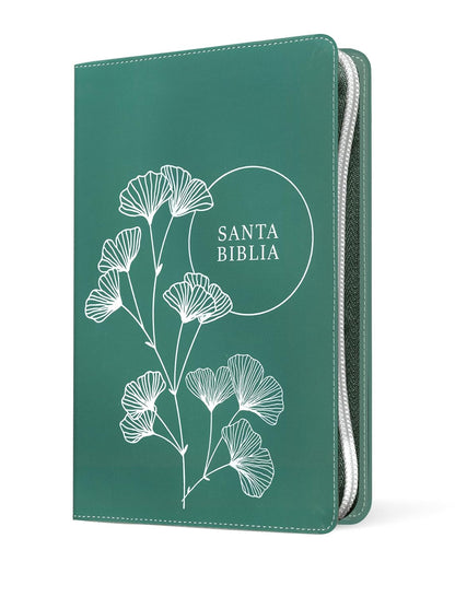 Biblia De Referencia En La Columna Central NTV, Letra Grande De Zíper Con Filament (Sentipiel, Verde, Letra Roja) (Spanish Edition)