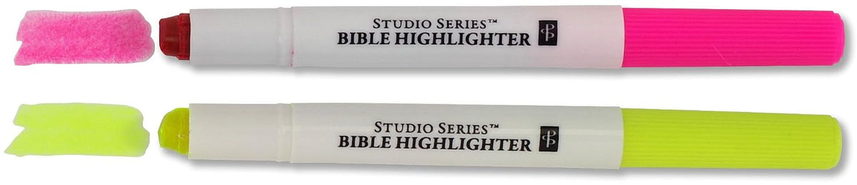 Bible Highlighters Set of 6 - Bible-Safe No Bleed Through Highlighters with Snap-Top Case, Studio Series