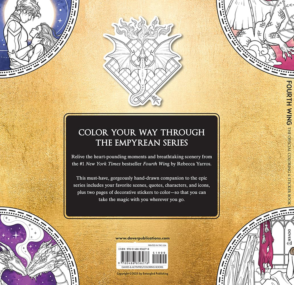 Fourth Wing: the Official Coloring & Sticker Book (Includes 2 Pages of Stickers to Color) (Dover Adult Coloring Books)