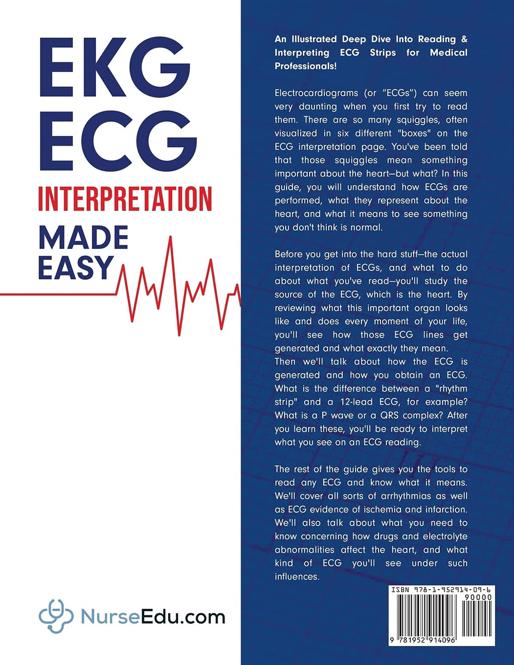 EKG | ECG Interpretation Made Easy: an Illustrated Study Guide for Students to Easily Learn How to Read & Interpret ECG Strips