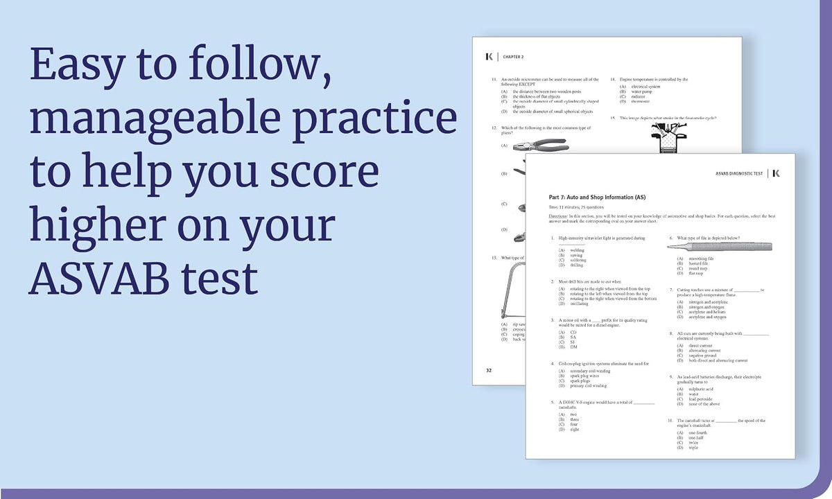 ASVAB Premium Prep 2026–2027 | 6 Full Practice Tests + 1000+ Questions