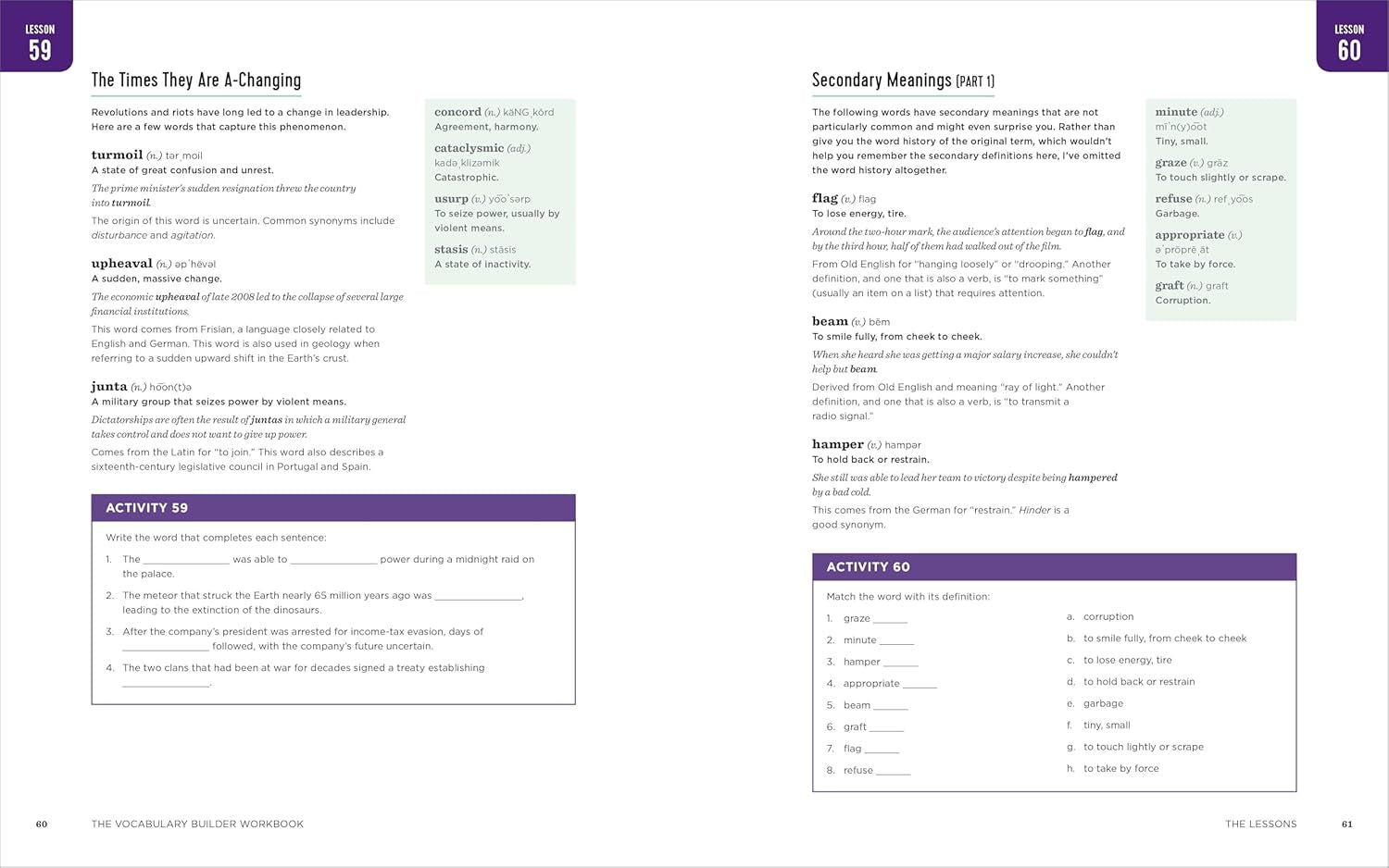 The Vocabulary Builder Workbook: Simple Lessons and Activities to Teach Yourself over 1,400 Must-Know Words