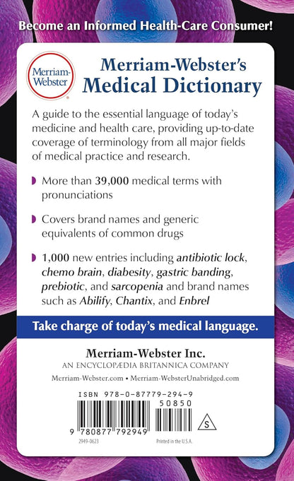Merriam-Webster'S Medical Dictionary, Newest Edition, Mass-Market Paperback