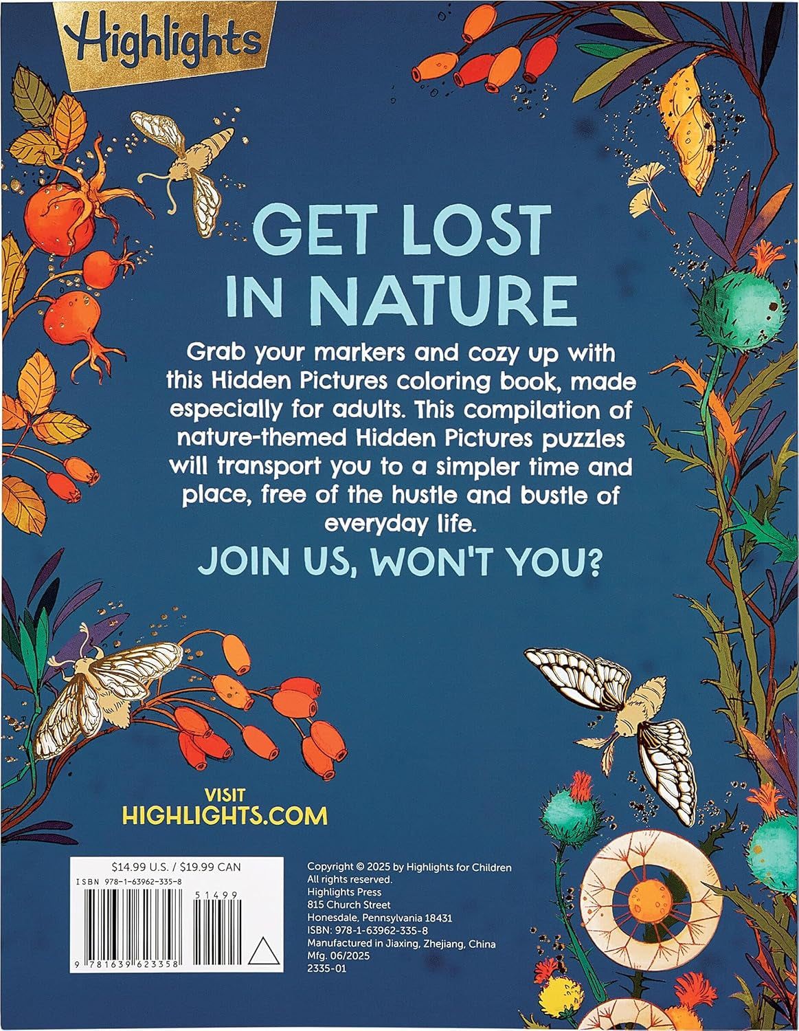 Hidden in Nature: a Cozy Hidden Pictures Coloring Book for Adults with Relaxing Nature Scenes, Intricate Hidden Pictures Puzzles and Stress-Relief Coloring Fun