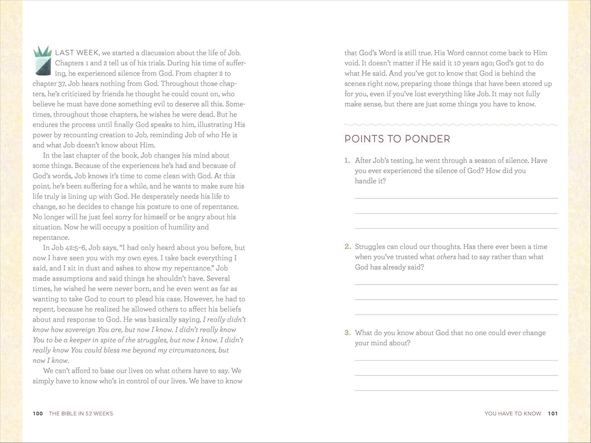 The Bible in 52 Weeks (Deluxe Edition): a Yearlong Bible Study for Women