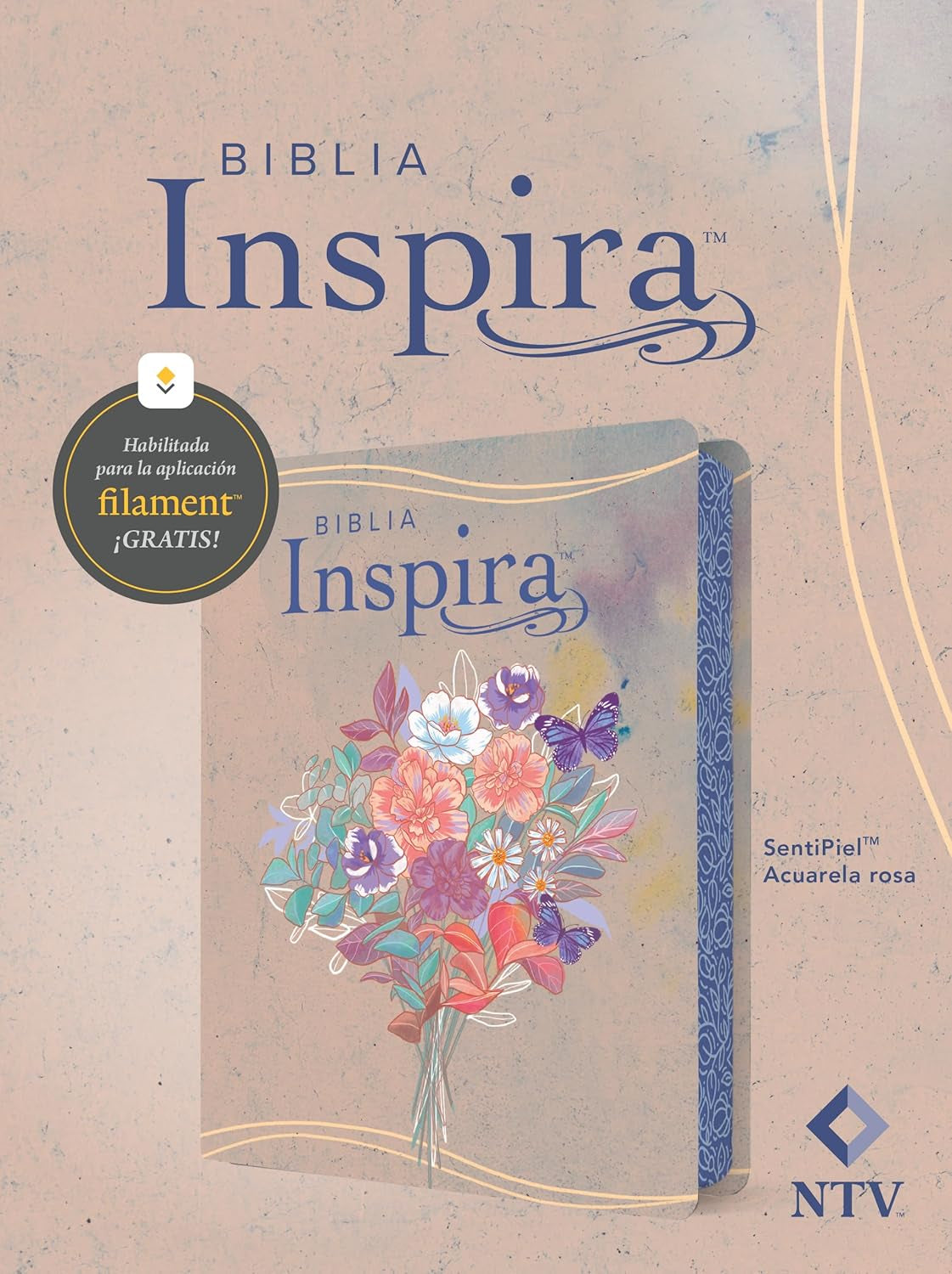 Biblia Inspira NTV Con Filament (Sentipiel, Acuarela Rosa) (Spanish Edition)