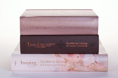 Tyndale NLT Inspire Catholic Bible (Hardcover, Rose Gold): Catholic Coloring Bible–Over 450 Illustrations to Color and Creative Journaling Bible Space, Religious Gifts That Inspire Connection with God