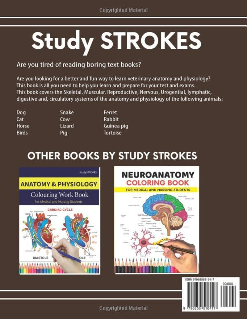 Inside pages of the veterinary anatomy workbook