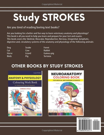 Inside pages of the veterinary anatomy workbook