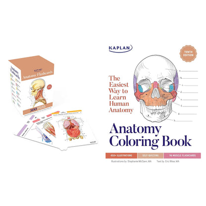 Anatomy Study Bundle: Flashcards + Coloring Book | Kaplan Anatomy Combo