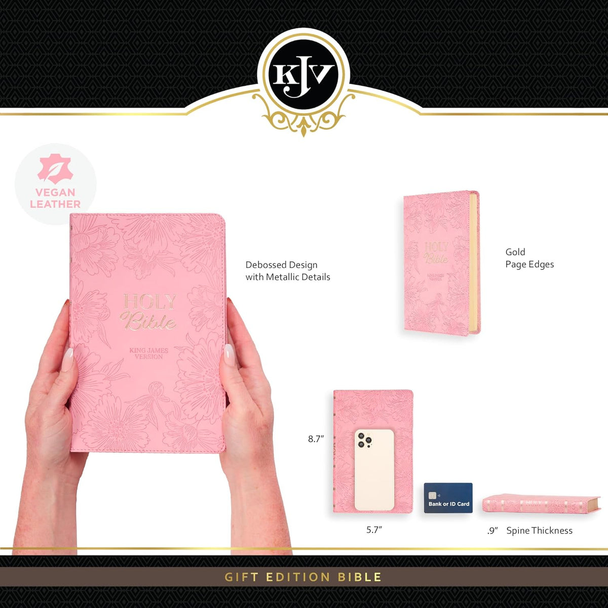 KJV Holy Bible, Gift Edition King James Version, Faux Leather Flexible Cover, Blossom Pink Floral (KJV Gift Editions)