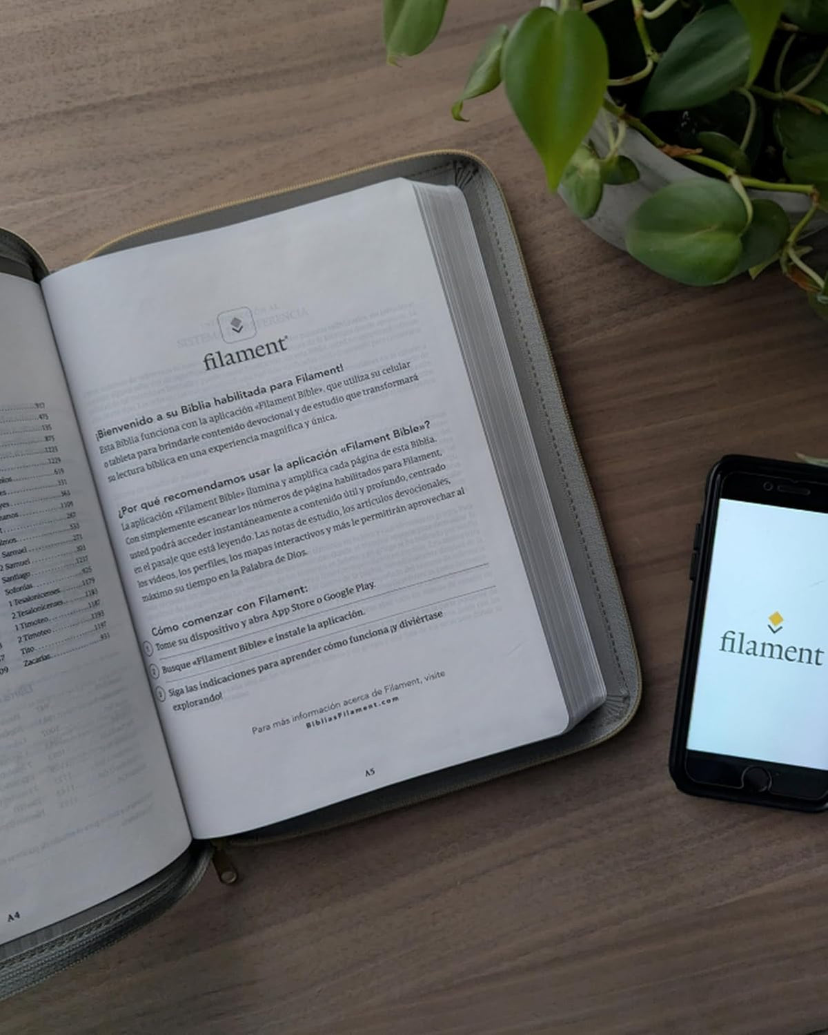 Biblia De Referencia En La Columna Central NTV, Letra Grande De Zíper Con Filament (Sentipiel, Gris, Letra Roja) (Spanish Edition)