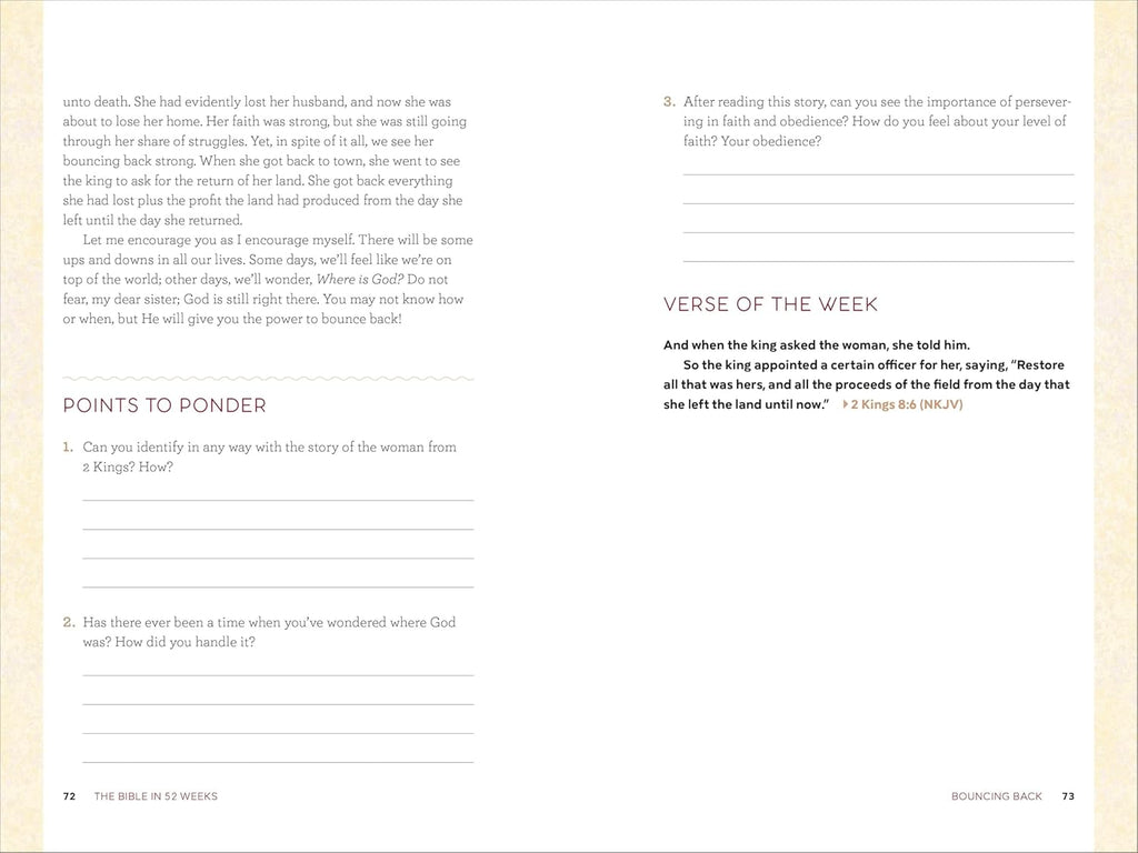 The Bible in 52 Weeks (Deluxe Edition): a Yearlong Bible Study for Women