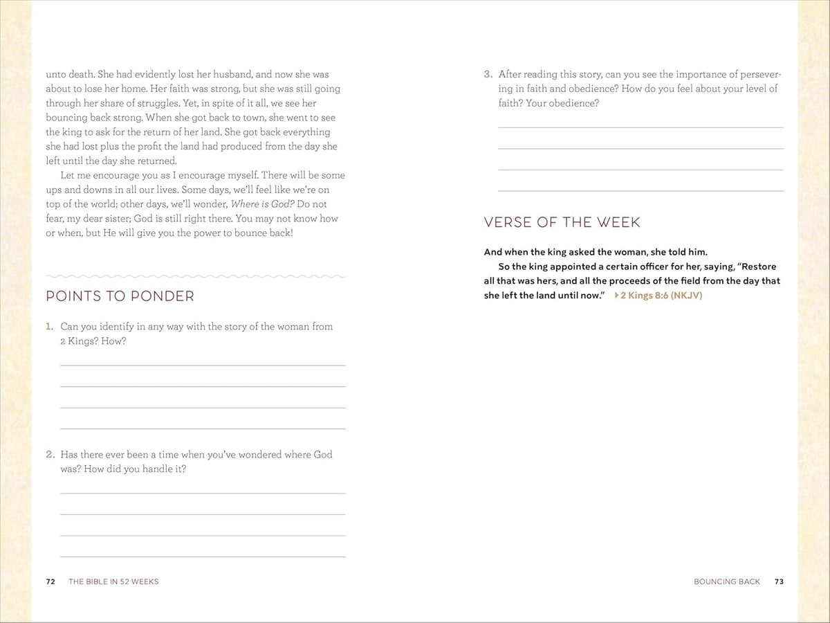The Bible in 52 Weeks (Deluxe Edition): a Yearlong Bible Study for Women