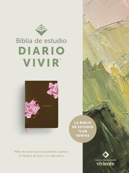 Biblia De Estudio Del Diario Vivir NTV (Sentipiel, Café/Rosa, Letra Roja) (Spanish Edition)