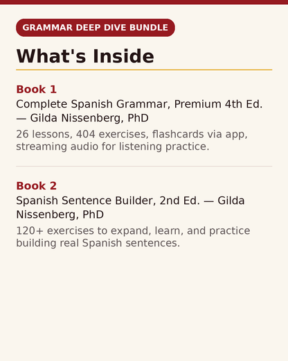 Spanish Grammar Deep Dive Bundle: Complete Spanish Grammar + Spanish Sentence Builder