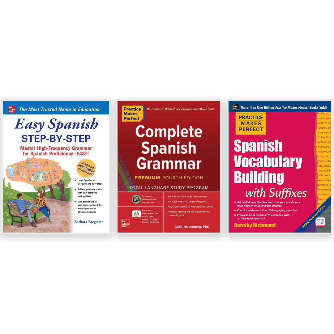 Complete Spanish Study Set: Easy Spanish Step-by-Step + Complete Spanish Grammar + Vocabulary Building with Suffixes