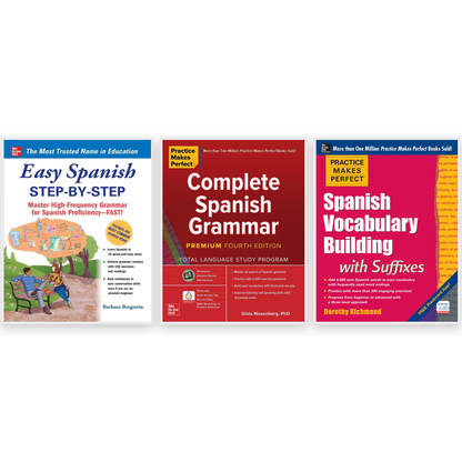 Complete Spanish Study Set: Easy Spanish Step-by-Step + Complete Spanish Grammar + Vocabulary Building with Suffixes