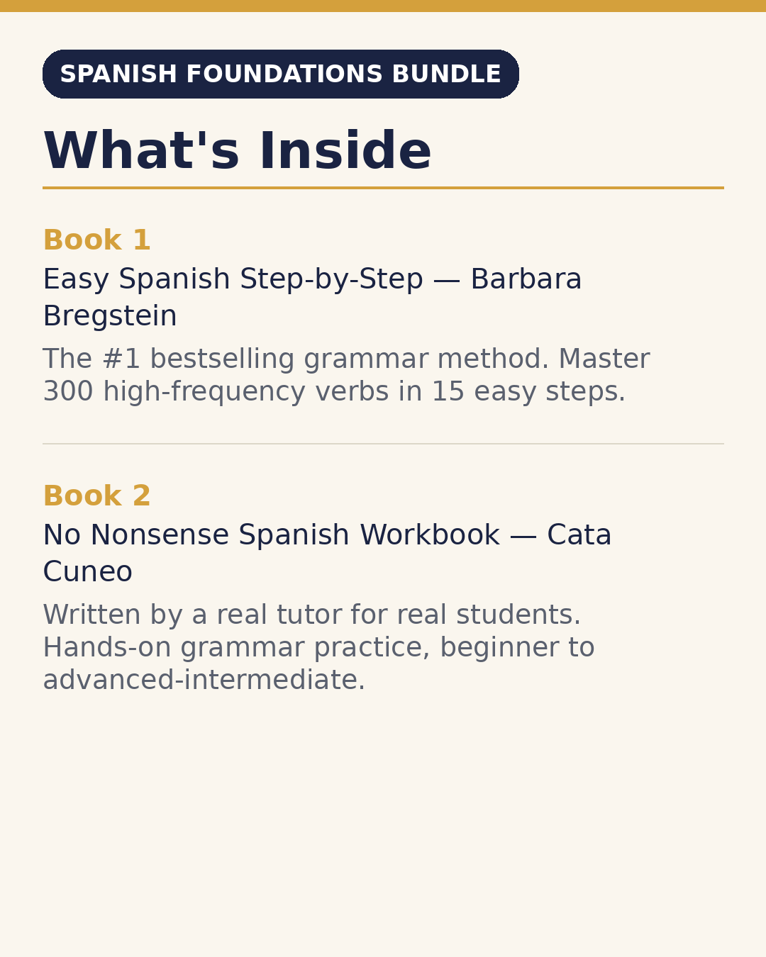 Spanish Foundations Bundle: Easy Spanish Step-by-Step + No Nonsense Spanish Workbook